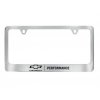 Chevrolet Baron & Baron® rendszámtábla keret Chrome-ban fekete Bowtie logóval és Performance Scripttel