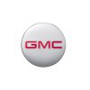 GMC Acadia Radmittenabdeckung aus gebürstetem Aluminium mit rotem GMC-Logo