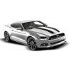 Ford Mustang 6.ª gen Kit de franjas dobles negro mate para el capó
