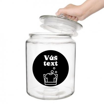 Nálepka/štítek s grafikou trika - Váš text na přání (Barva písma Bílá)
