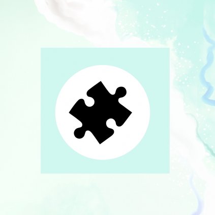 Štítek, nálepka do dětského pokoje, černá na bílém podkladu - Puzzle