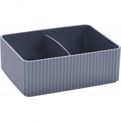Plastový úložný box s přepážkou, 2 přihrádky LOVA, šedý