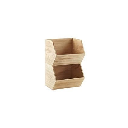Dřevěná bedýnka, úložný box stohovatelný, STACKY (L - 29x28x23)
