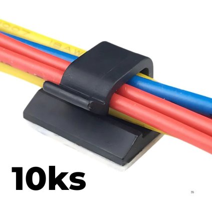 Organizér, spona na kabely a uchycení světýlek samolepící černý, 10ks (2)