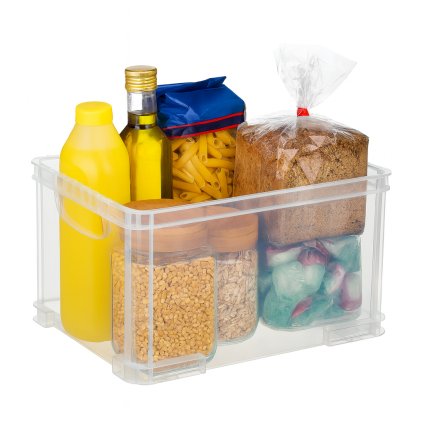 Úložný box, rovná plastová bedýnka, stohovatelný AURORA - 35 x 27 x 21cm (13L)