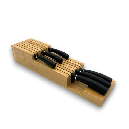 Stojánek na nože, organizér do šuplíku - na 14 nožů, bambusový MAESTRO 45 x 11,5 x 8,5 cm