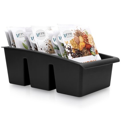 Organizér na koření v sáčcích, VILDE, černý, 25 x 15 x 9 cm 1