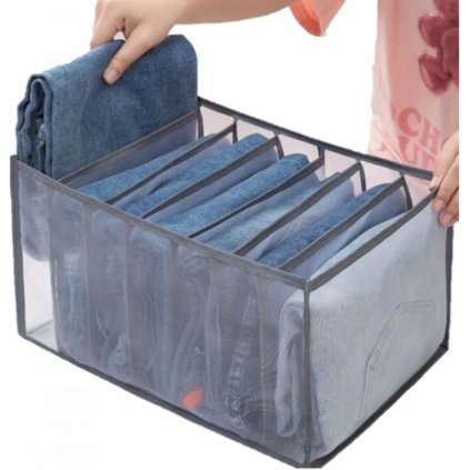 Organizér do šatny, 7 přihrádek, inspirováno Marií Kondo, kouřový 36x17