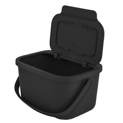 Malý odpadkový koš ALTOM s výklopným víkem 4,5 l – černý