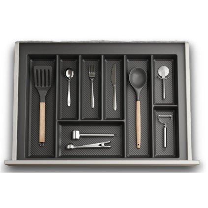 Příborník STRIPES 69 - 75 cm s hloubkou 42 - 49 cm, antracit