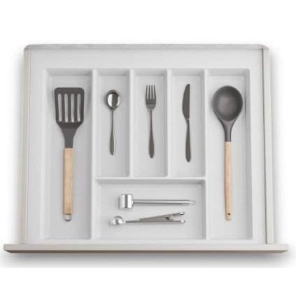 Příborník STRIPES 49 - 55 cm s hloubkou 42 - 49 cm, bílá