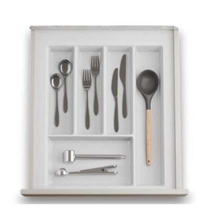 Příborník STRIPES 39 - 45 cm s hloubkou 42 - 49 cm, bílá