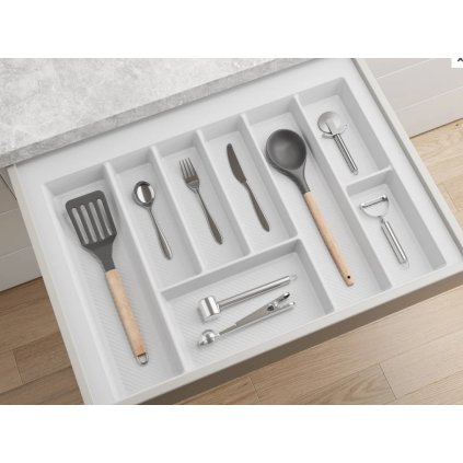 Příborník STRIPES 59 - 65 cm s hloubkou 42 - 49 cm, bílá