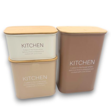 Sada 3ks plechových dóz ZELLER KITCHEN, mocha