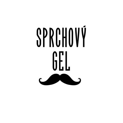 Štítek/nálepka do koupelny Sprchový gel - SLIM - knír