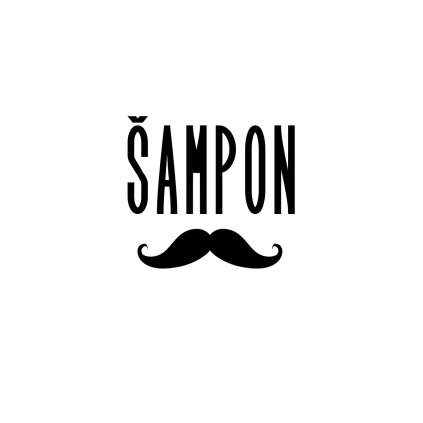 Štítek/nálepka do koupelny Šampon - SLIM, knír