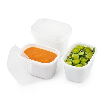 Plastové krabičky do mrazáku, Rotho FREEZE, bílá, sada 4 x 0,75l