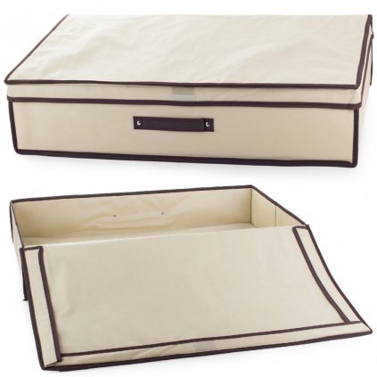 7890 1 pevny textilni ulozny box na obleceni na lozni pradlo kipit xxl pod postel bezovy 80x45x15cm