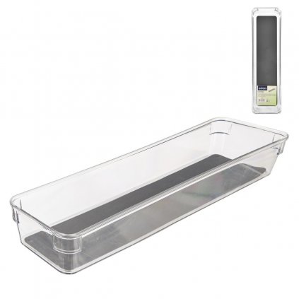 7959 11 l organizer do zasuvky vlozka do supliku transparentni grey 33 x 9