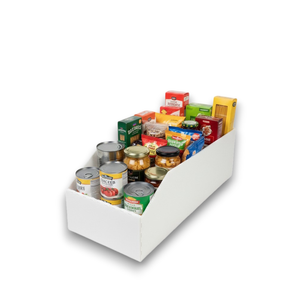 Levně usporadejto.cz Úložný box, plastový 20x50x16cm - do spíže i do skříně KARTONPLAST - BÍLÝ