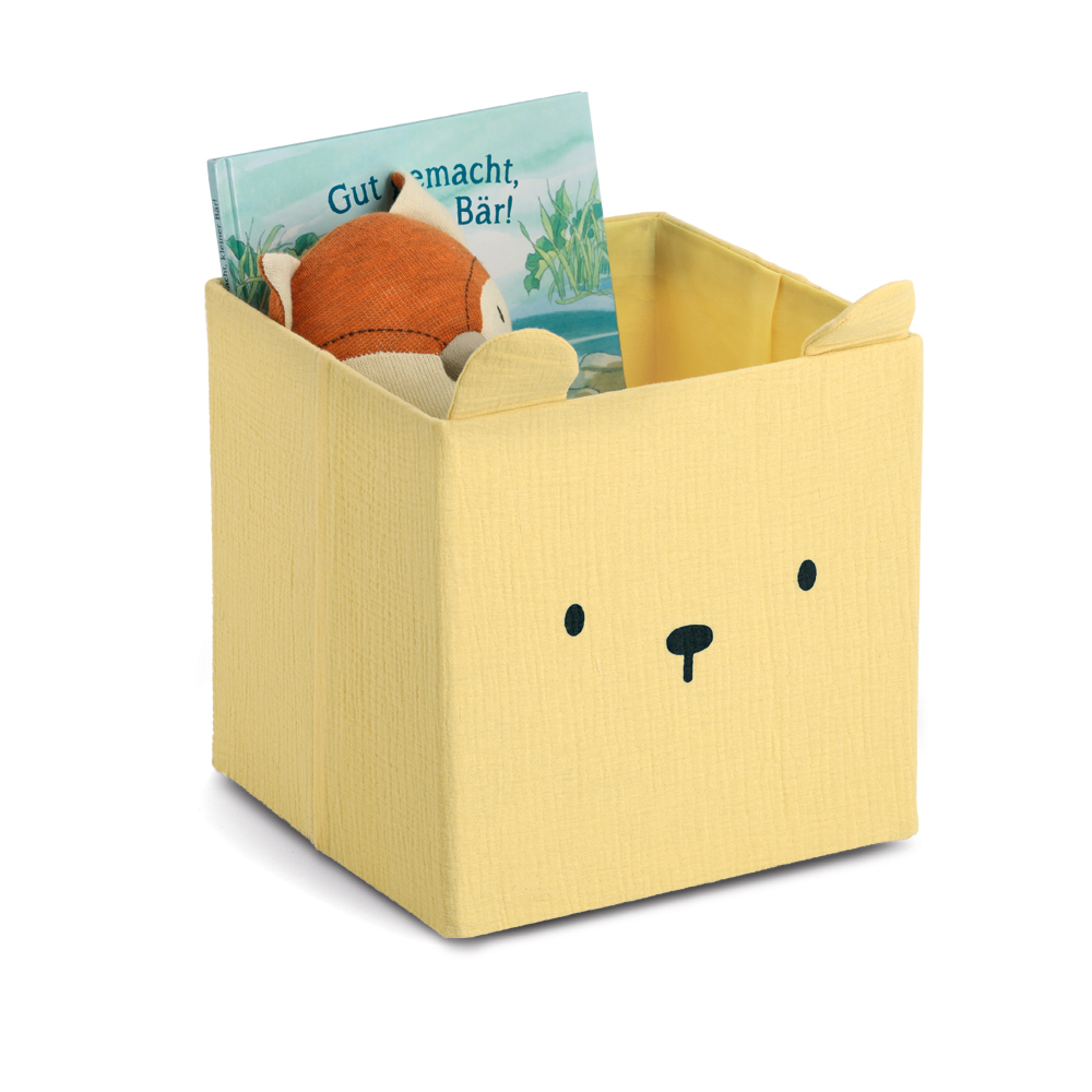 Zeller Present Úložné boxy na hračky, čtvercový tvar MUŠELÍN, žlutá, 28x28x28