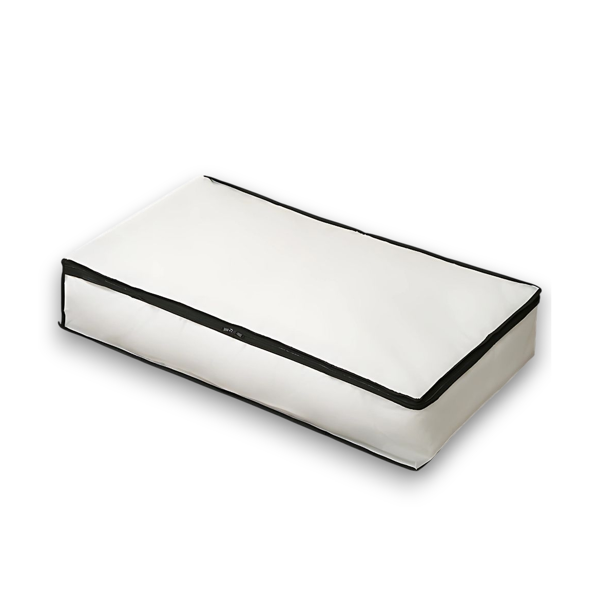 Arte Regal Textilní úložný box na uschování oblečení a ložního prádla, WHITE KIPIT, 105x45x15, bílý