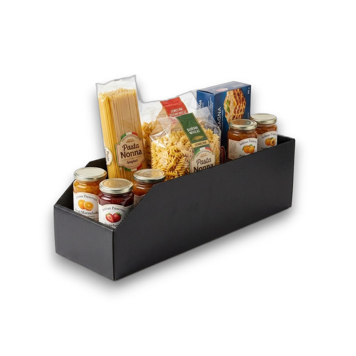 Levně usporadejto.cz Úložný box, plastový 15x50x16cm - do spíže i do skříně KARTONPLAST - ČERNÝ
