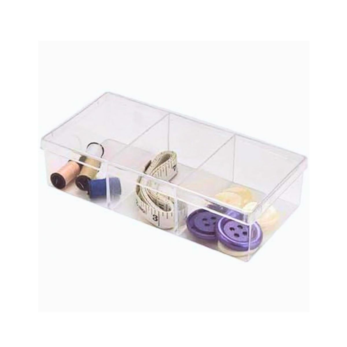 Arte Regal Organizér na drobnosti, 3 přihrádky, s víkem, transparentní CURAPROX, 20x7x4