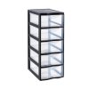 tour de rangement plastique a4 orgamix 5 tiroirs transparents noir (3)