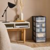 tour de rangement plastique a4 orgamix 5 tiroirs transparents noir (2)