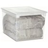 Úložný box s víkem, transparentní, na ložní prádlo TERRY 52l - 38 x 52 x 31 cm
