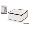 Textilní úložný box na uschování oblečení a ložního prádla, WHITE KIPIT, bílý 10387