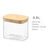 Skleněná dóza obdélníková s bambusovým víkem, 0,8l VIVO
