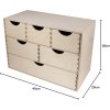 Dřevěný organizér s 6 šuplíky na psací a kancelářské potřeby ZELLER 40 x 20 x 28 cm