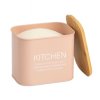 Plechová dóza s bambusovým víkem, mandlová KITCHEN ZELLER 2,3l - 17 x 12 x 16 cm