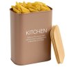 Plechová dóza s bambusovým víkem, mandlová KITCHEN ZELLER 3l - 17 x 12 x 25 cm
