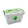 2. jakost - Lékárnička, úložný box na léky s vnořeným organizérem, 2v1, s madlem, antibakteriální, 6.5l