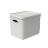 Úložný box, rovný s víkem, 27l, matně bílá ALBU LIGHT, 37x29x30_6