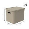Úložný box, rovný s víkem, 27l, béžová ALBU LIGHT, 37x29x30_8