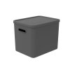 Úložný box, rovný s víkem, 27l, antracit ALBU LIGHT, 37x29x30_8