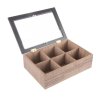 Krabička na čaj, čajový organizér s 6 přihrádkami, dřevo LINE_2