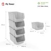 lot de 2 tours de 4 bacs de rangement en plastique empilables fly tower blanc casse (1)