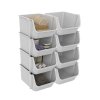 lot de 2 tours de 4 bacs de rangement en plastique empilables fly tower blanc casse