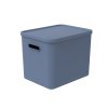Úložný box, rovný s víkem, 27l, modrá ALBU LIGHT, 37x29x30