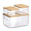 Sada 4ks úložných boxů BOXIFY, plast/bambus