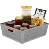 XL - Univerzální košík NESTA, vysunovací klapky pro stohování, šedý, 38x33x12,7cm