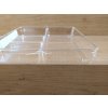 8154 4 2 jakost organizer vlozka do zasuvky transparent flexi 4 prihradky vcelku 31x31cm