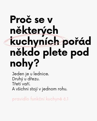 Proč se v některých kuchyních pořád někdo plete pod nohy? 🤔 Jeden stojí u lednice, druhý u dřezu, třetí vaří – a všichni...
