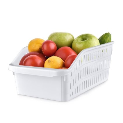 Organizér, košík do chladničky aj police - ADEL, biely, 30x20x13
