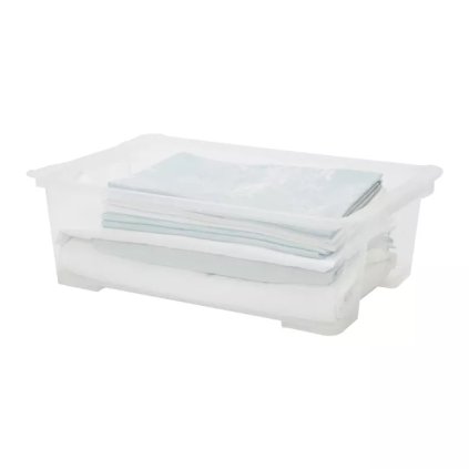 M - Univerzálny úložný box, krabica s vekom, EVO, transparentný (30l)